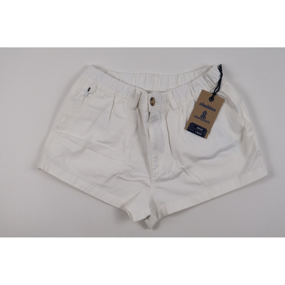 Chubbies The Vannas 2 Inch Original Stretch Twill Shorts White Solid Medium NWT